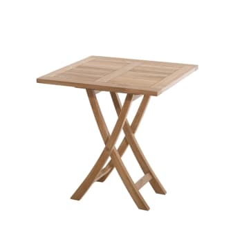 Harris - Table de jardin pliante 2 personnes 70x70 cm en bois teck
