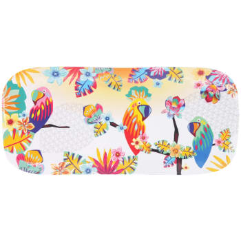 Perroquets de bahia - Piatto rettangolare in melamina da 37,5 cm con disegno di pappagallo