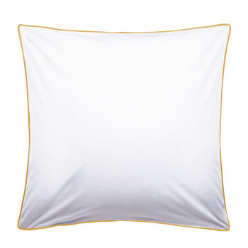 Simplicité - Taie d'oreiller en percale de coton  65x65cm Blanc Et Safran