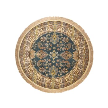 Raz v - Tapis persan à franges beige D160 cm