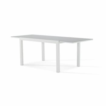 TOKYO - Table de jardin en aluminium blanc 215/135×90 cm