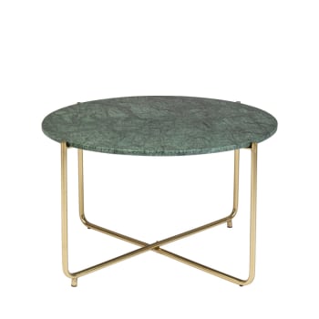 Timpa - Table basse en marbre D70cm vert