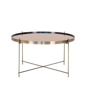 Venezia - Table basse en verre et métal D70xh40cm laiton