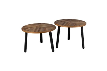 Mundu - Set de 2 tables basses en bois marron