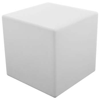 Naos - Cube lumineux led 40cm multicolore en plastique blanc