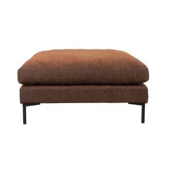 Terracotta Stripes Quilted Pouf- Medium