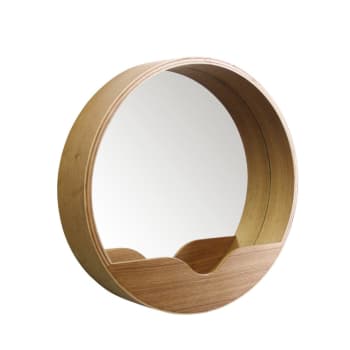 Round wall - Miroir en bois large
