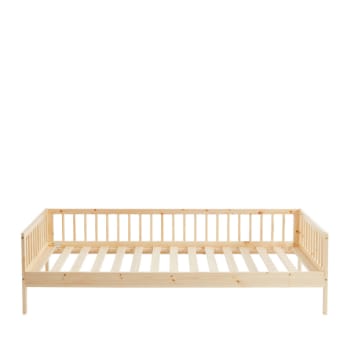 Sasha - Cadre de lit pour enfant en bois massif 90x190cm bois clair