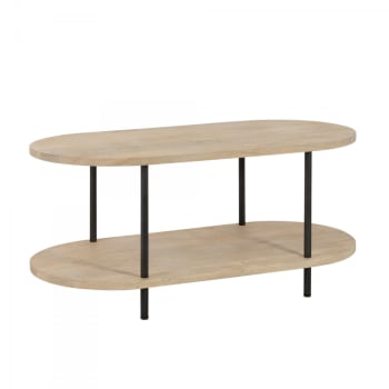 Igoir - Table basse en bois clair et métal noir