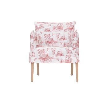 SINTRA - Sessel aus massivem Buchenholz mit aufgedrucktem Chinoiserie-Muster