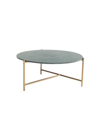 MORGANS - Metallic-Tisch aus Marmor und grünem Eisen
