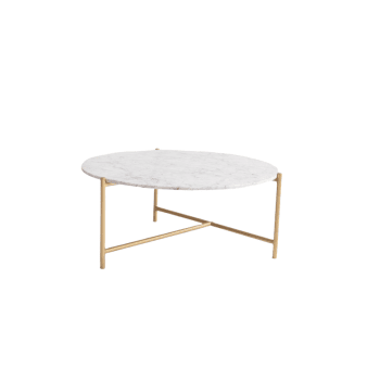 MORGANS - Metallic-Tisch aus Marmor und weißem Eisen