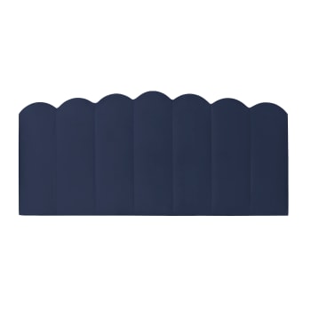 SHELL - Tête de lit tapissée en velours bleue 160x74cm