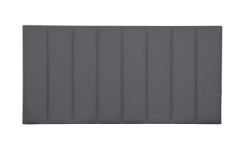 NILA - Cabecero tapizado en terciopelo gris frío 160x57cm