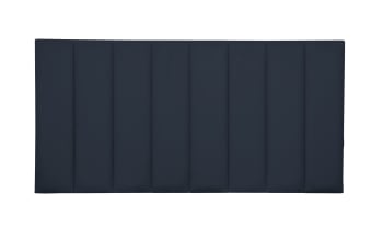 NILA - Tête de lit tapissée en velours bleu 160x57cm