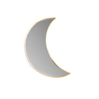 Miroir lune en métal or H35cm