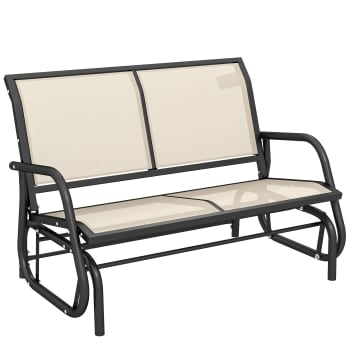 Banc à Bascule De Jardin Vintage – Métal Bronze, 2 Places, Capacité 200 Kg, Dimensions 85x113x95 Cm