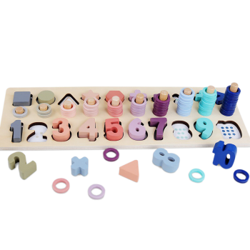 Tavola dei numeri in legno naturale multicolore per bambini