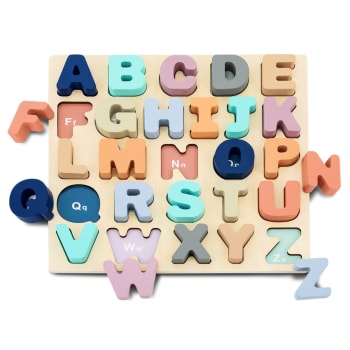 Alphabet multicolore pour enfants en bois naturel