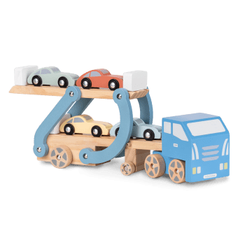 Camión multiposición para bebé de madera natural multicolor