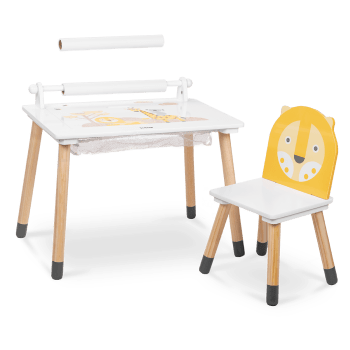 Multifunktionaler Kindertisch aus Naturholz gelb