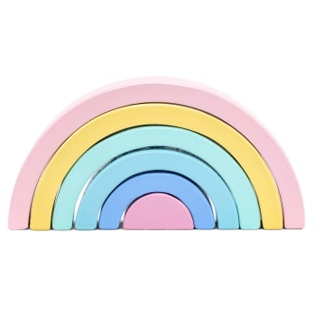 Arco íris montessori para niños de madera natural multicolor