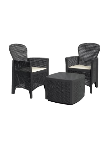 Napoli - Set salon d’extérieur anthracite 59x57 cm