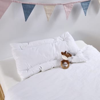 Oreiller Bébé BLEU CÂLIN 40x60cm - Lavable à 95°C, Garnissage Moelleux, Enveloppe Douce - Fabriqué En France, Pour Enfants à Partir De 18 Mois - 9