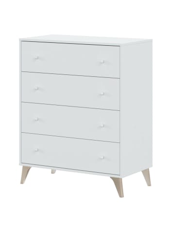 Denver - Commode effet bois blanc 78x40 cm