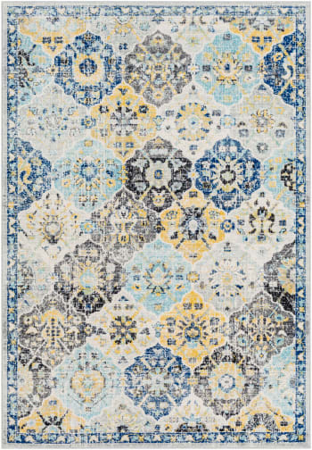 Ines - Alfombra vintage oriental multicolor/azul 160x220