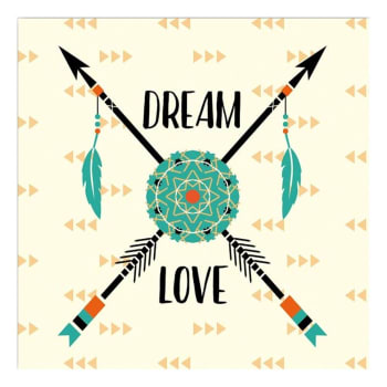 DREAM LOVE - Cadre mandala et flèches 30x30cm