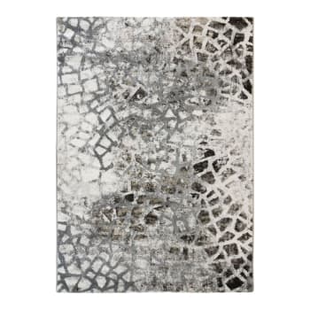 Borges - Alfombra efecto cerámica gris 160x230