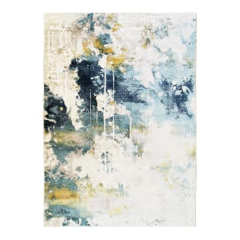 VESTALE - Tappeto extra morbido motivo astratto beige e blu 120x170