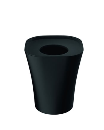 TRASH - Corbeille à papier plastique noir 24x28x24cm