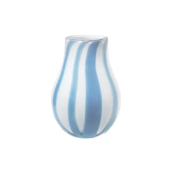 ADA STRIPE - Vase verre bleu 15x22x15cm