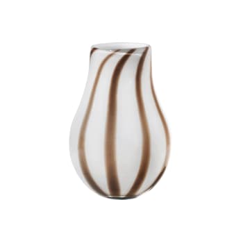 ADA STRIPE - Vase verre gris 15x22x15cm