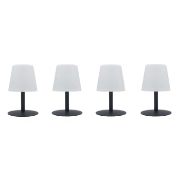 Standy mini - Lot de 4 Lampe de table sans fil LED Acier Gris H25CM