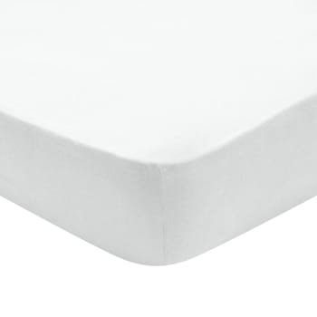 Confort - Drap Housse   Jersey Coloris Blanc 160x200 cm