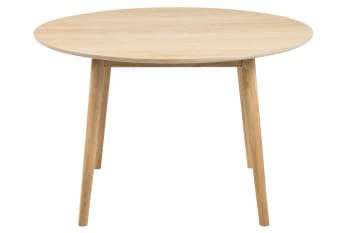 Nogana - Table ronde en bois clair L120