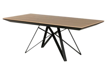 Brighton - Table en finition bois extensible finition bois/métal L200/292