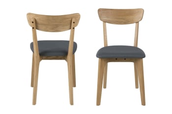 Paixa - Lot de 2 chaises moderne en bois et tissus