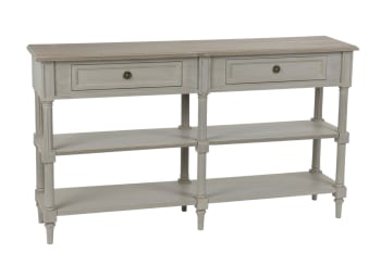 Edward - Console drapier en bois 2 tiroirs 2 tablettes