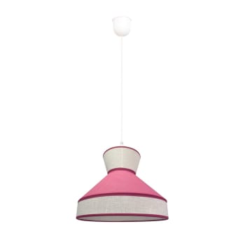 ARDABIL - Lámpara de techo rosa de altura regulable y pantalla de tela