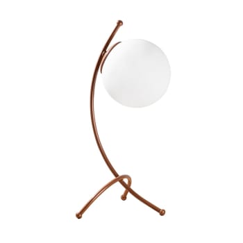 KELEN - Lámpara de mesa cobre estructura metálica y 1 esfera de cristal