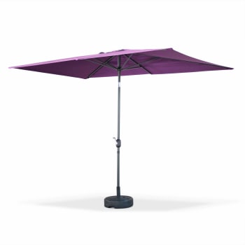 Touquet - Parasol, sombrilla central, rectangular, morado, 2x3m