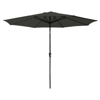 Hapuna - Parasol droit rond 3,30m en aluminium et toile grise
