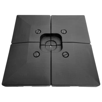 Crozon - Lot de 4 dalles carrées en plastique noir