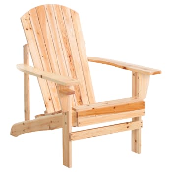 Adirondack silla para jardín 72.5 x 97 x 93 cm color madera