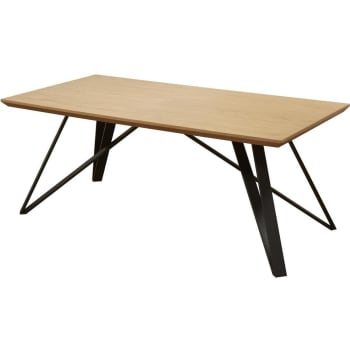 ST MORE - Table basse plateau bois pieds métal noir 120x60cm