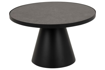 Girolle - Table basse ronde en céramique et métal D65
